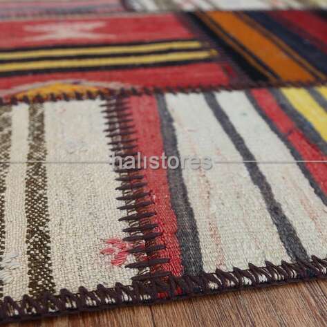 Yuvarlak Kilim Patchwork Halı 2201 - 3