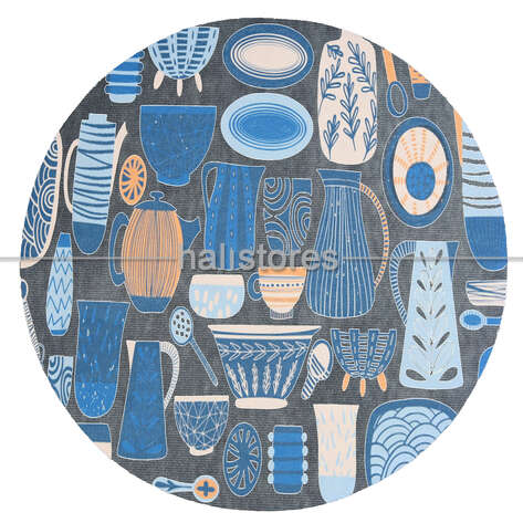 Yuvarlak Mutfak Tezgah Önü Yıkanabilir Paspas 100x100cm - 13