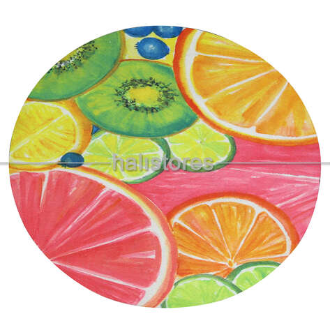 Yuvarlak Mutfak Tezgah Önü Yıkanabilir Paspas 100x100cm - 21