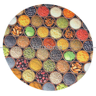 Yuvarlak Mutfak Tezgah Önü Yıkanabilir Paspas 100x100cm - 25