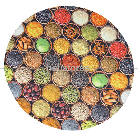 Yuvarlak Mutfak Tezgah Önü Yıkanabilir Paspas 100x100cm - 25