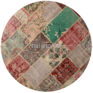 Yuvarlak Patchwork El Halısı Cross Multi Naturel (1)