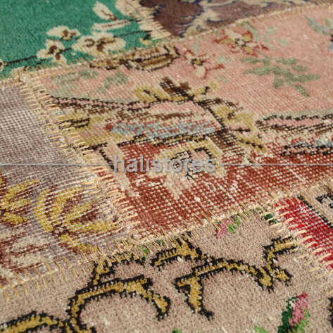Yuvarlak Patchwork El Halısı Cross Multi Naturel - 2