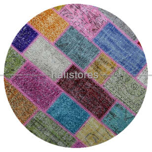 Yuvarlak Patchwork El Halısı Cross Multi (1)