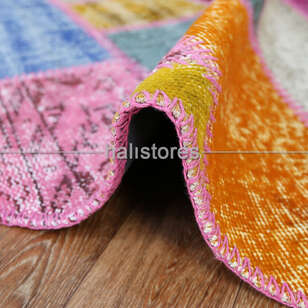 Yuvarlak Patchwork El Halısı Cross Multi (2)