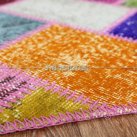 Yuvarlak Patchwork El Halısı Cross Multi - 4