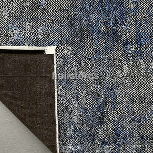 Zigzag Detaylı Gri Yuvarlak Halı Zen (4)